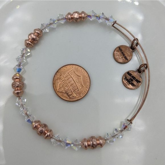 Alex and Ani Rose Gold Swarvoski Crystal Bracelet - Picture 2 of 7